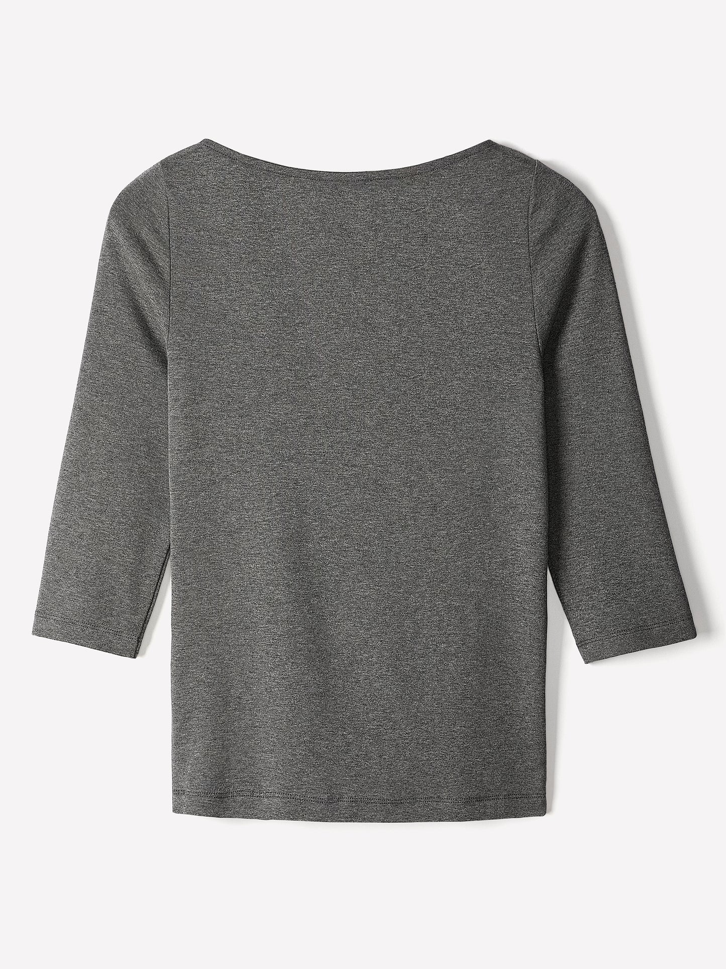 Knit Pullover Boat Neck 3/4 Sleeve