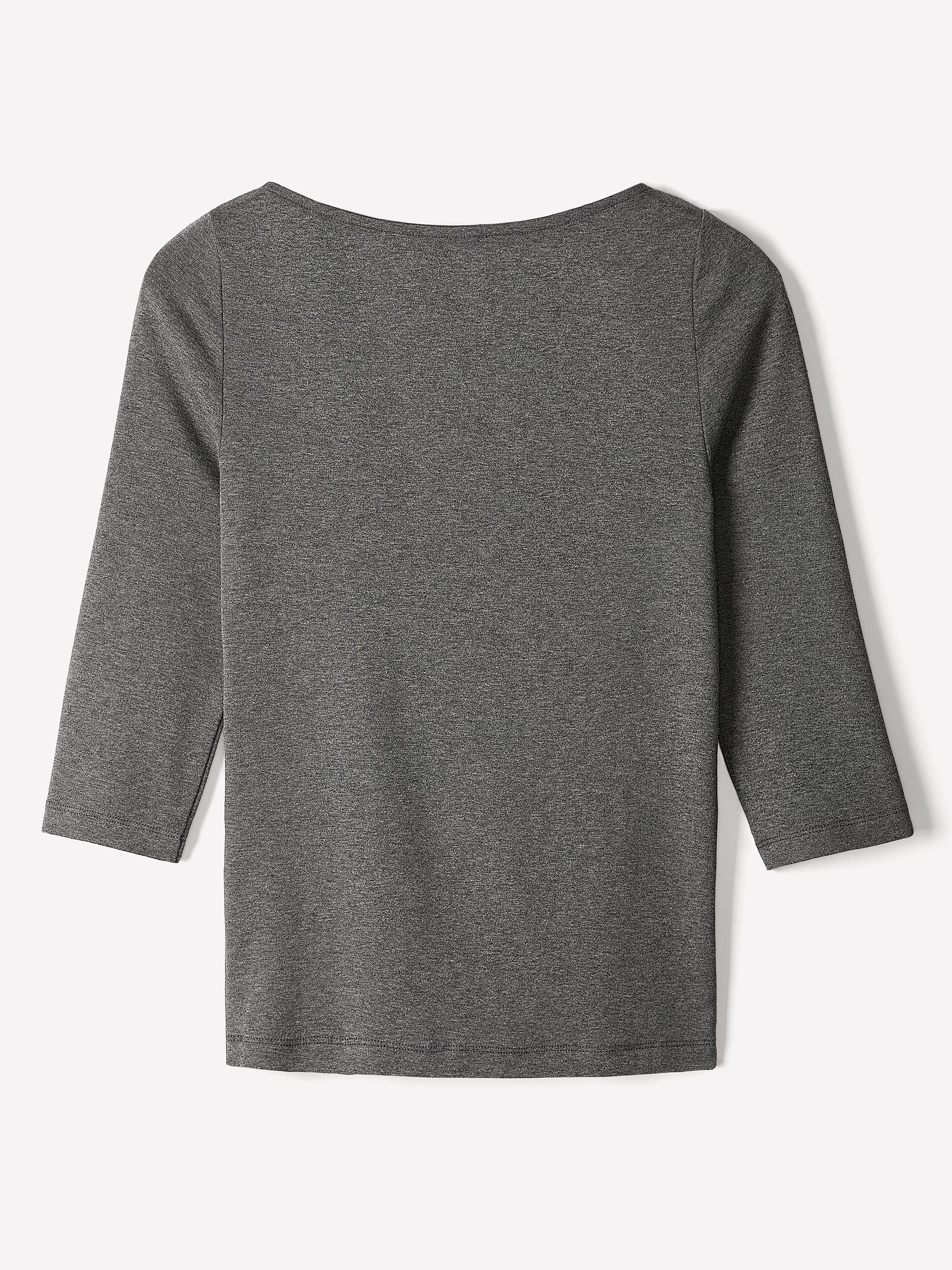 Knit Pullover Boat Neck 3/4 Sleeve