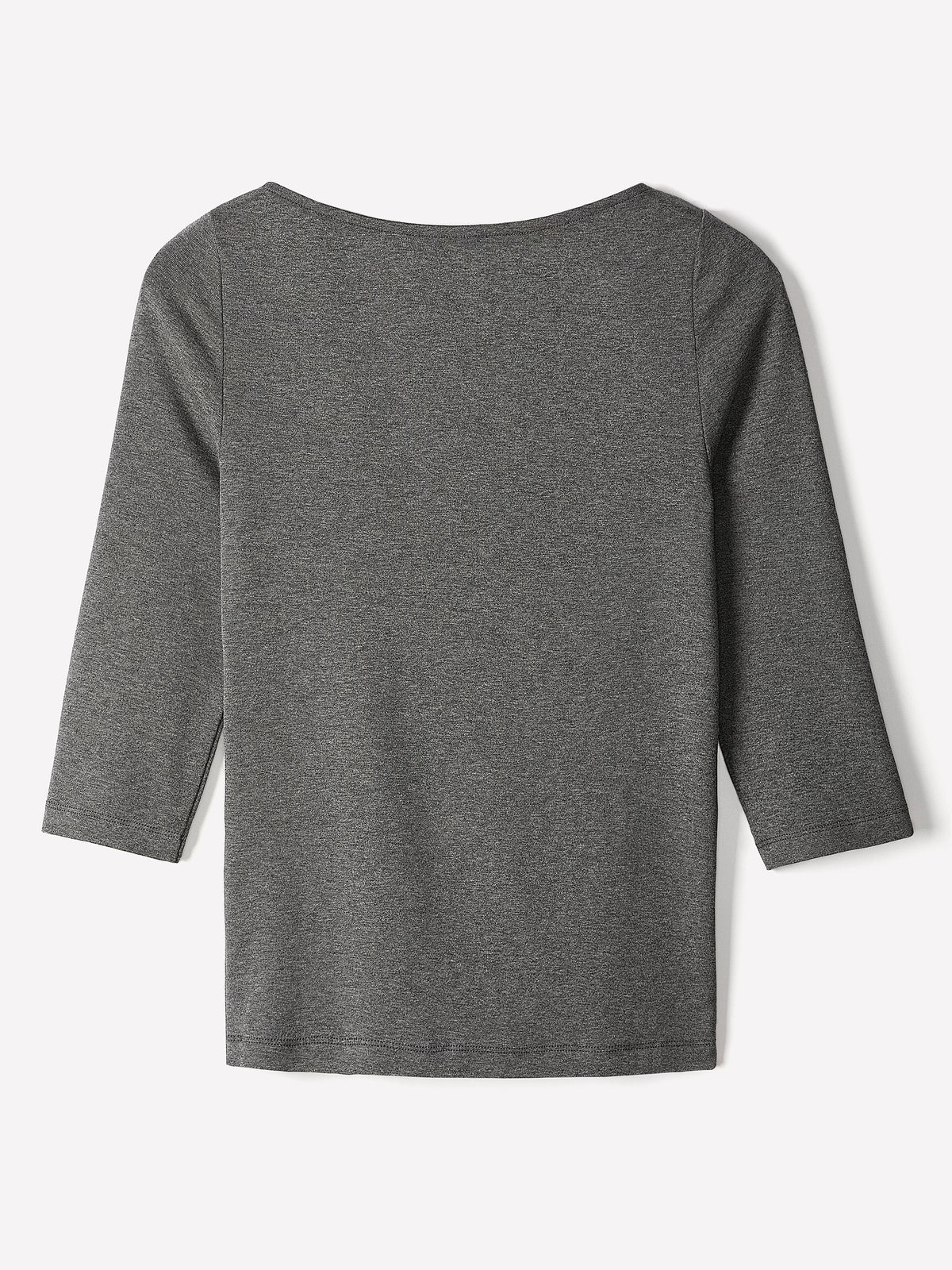 Knit Pullover Boat Neck 3/4 Sleeve