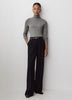 Knit Pullover Fitted Stretch Viscose Mock Neck