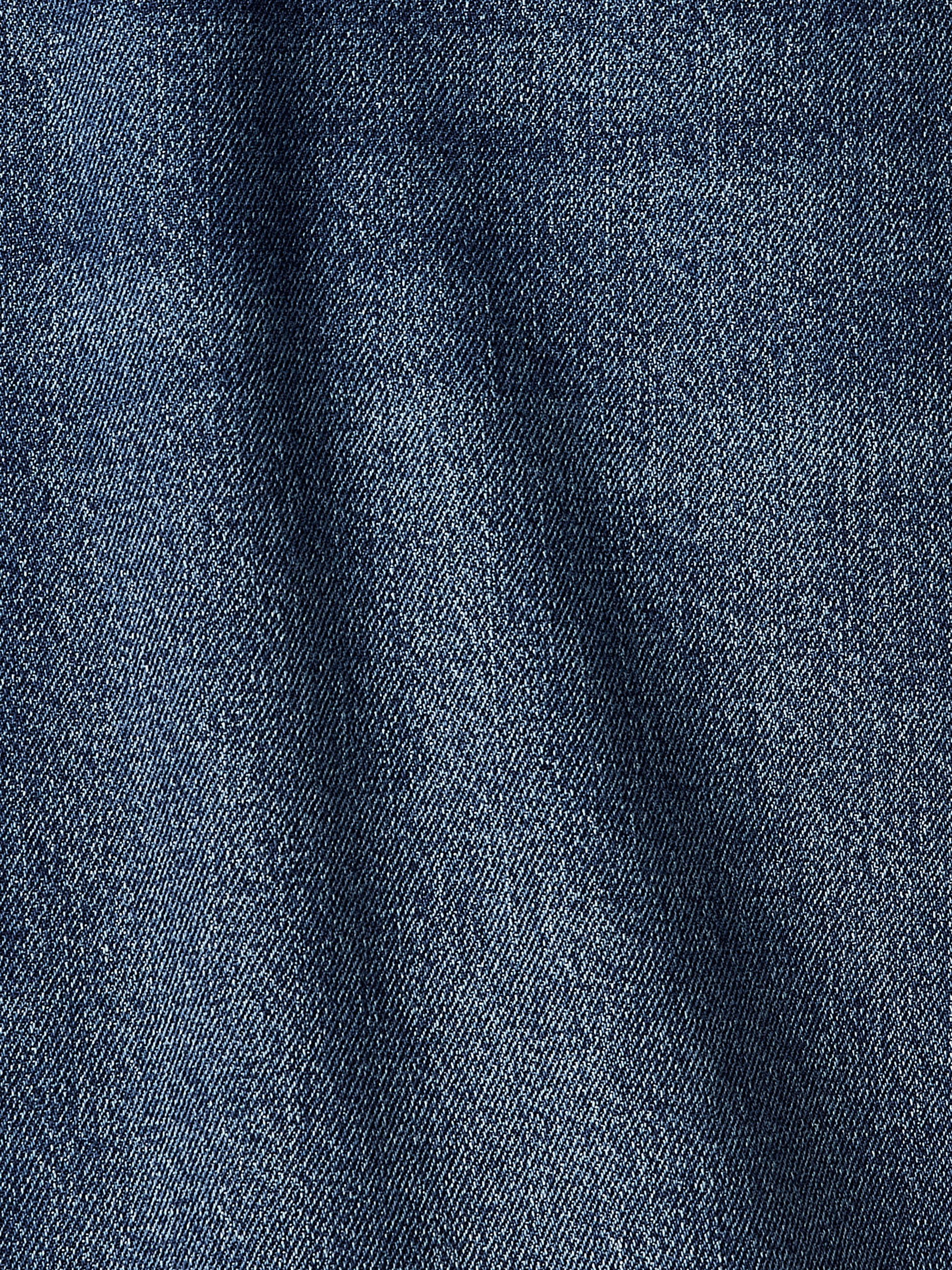 Bermuda Denim Shorts High Rise Cotton Blend
