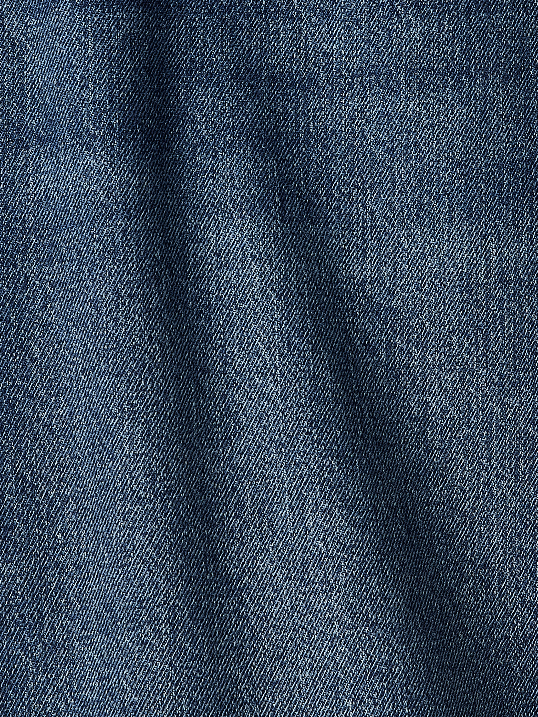 Bermuda Denim Shorts High Rise Cotton Blend