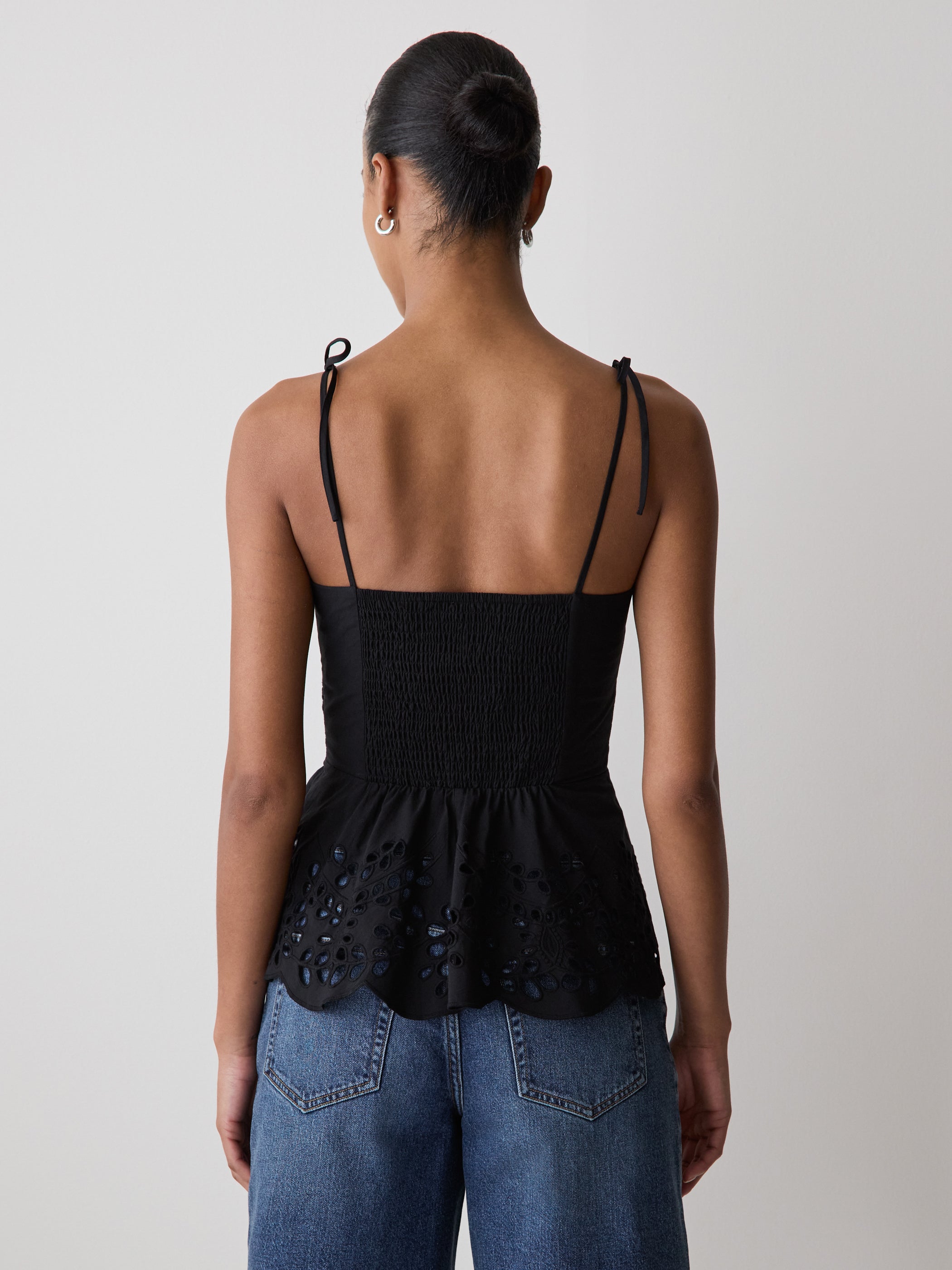 Woven Cotton Peplum Top
