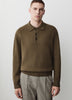 Lambswool Long-Sleeve Polo Sweater