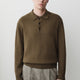Lambswool Long-Sleeve Polo Sweater