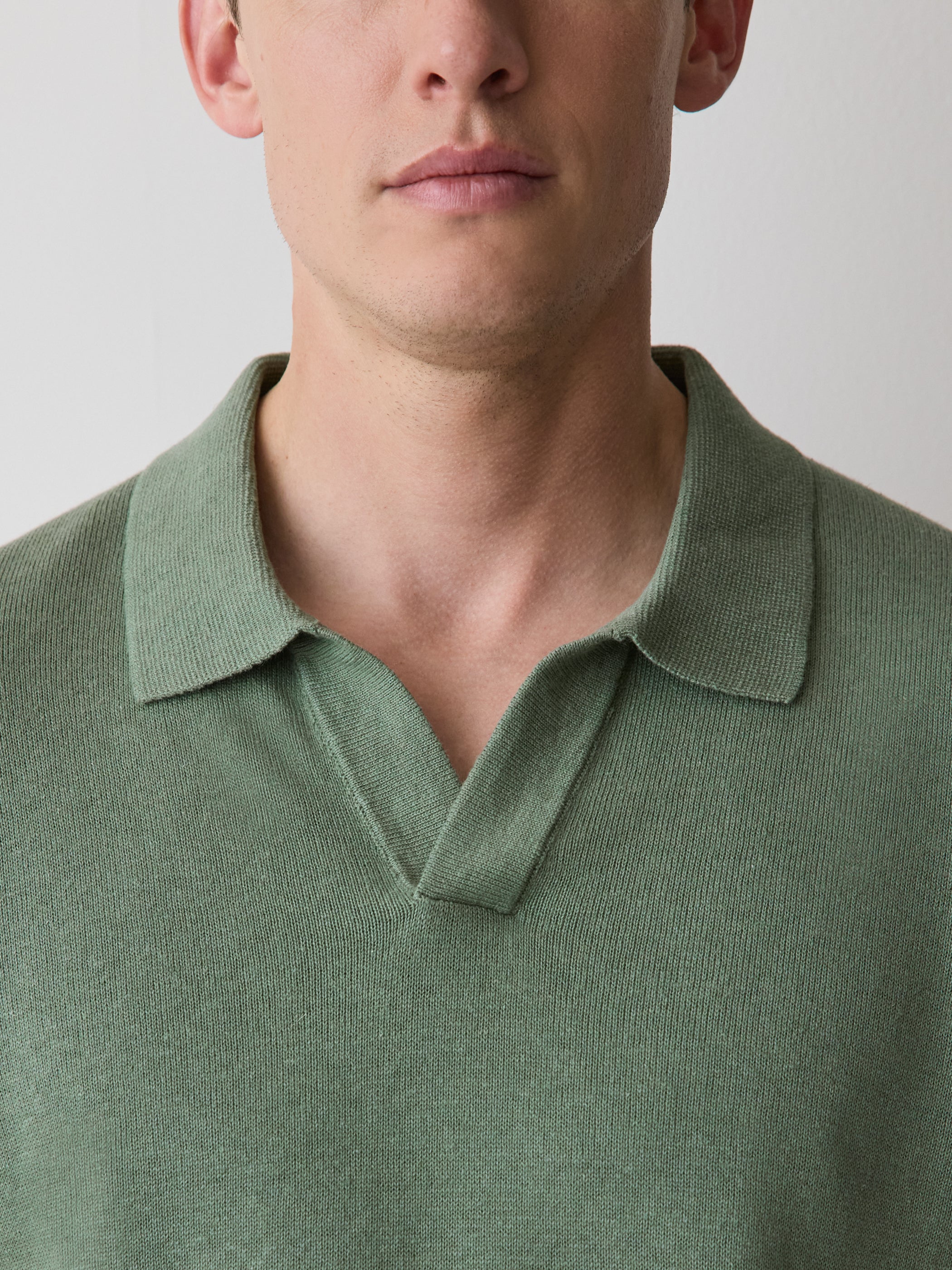 Linen-Blend Short-Sleeve Polo
