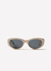 Oval Cat Eye Plastic Sunglasses Cream
