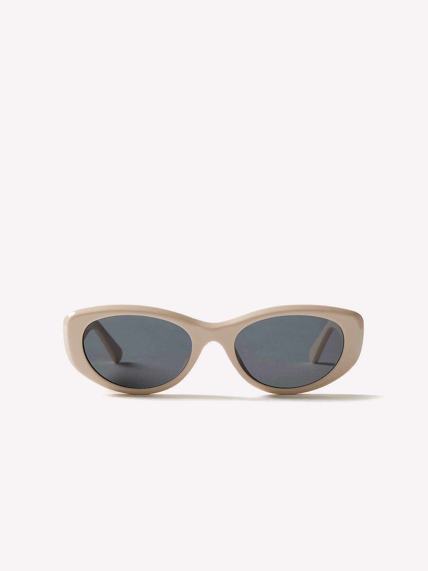 Oval Cat Eye Plastic Sunglasses Cream