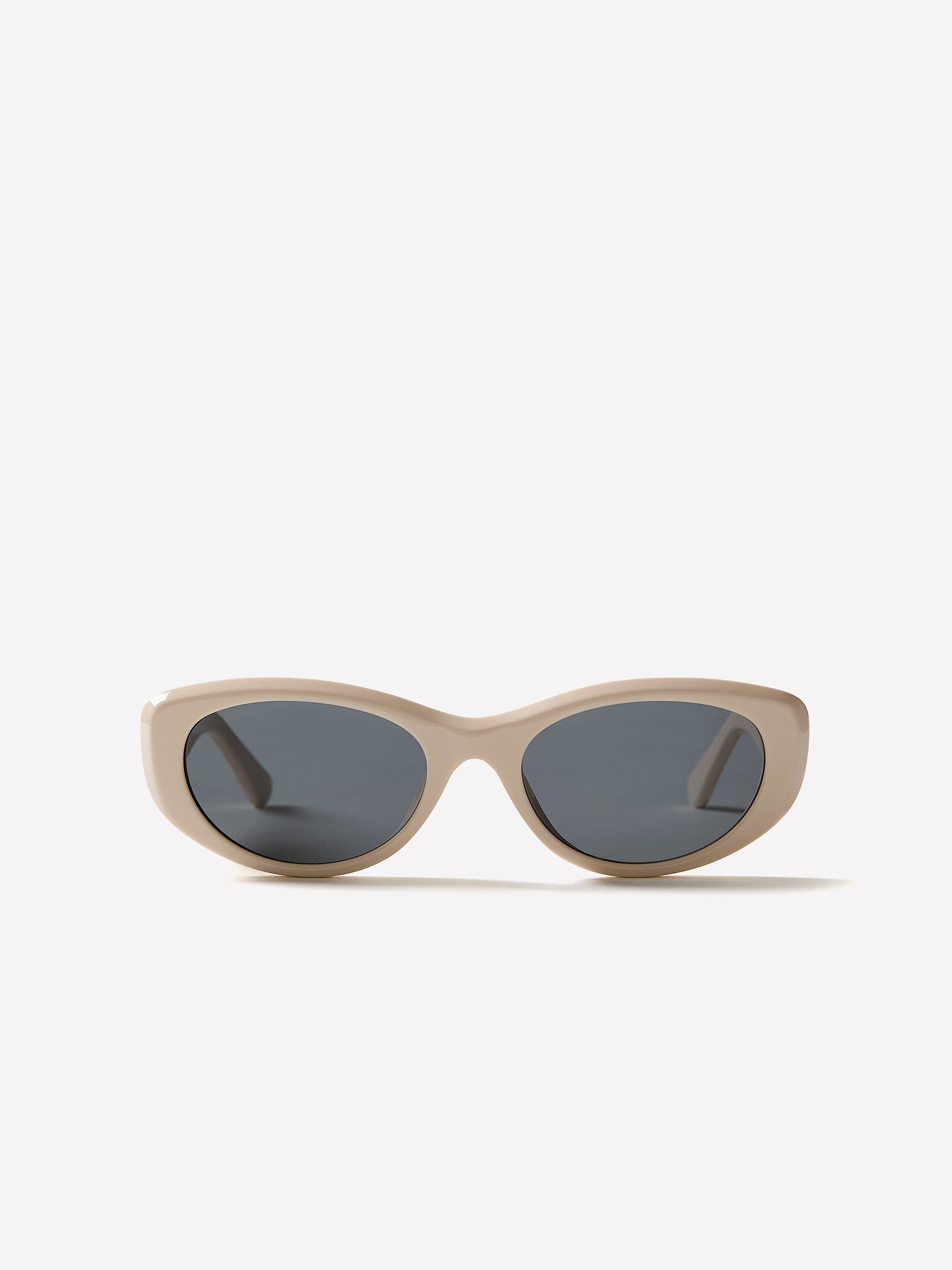 Oval Cat Eye Plastic Sunglasses Cream
