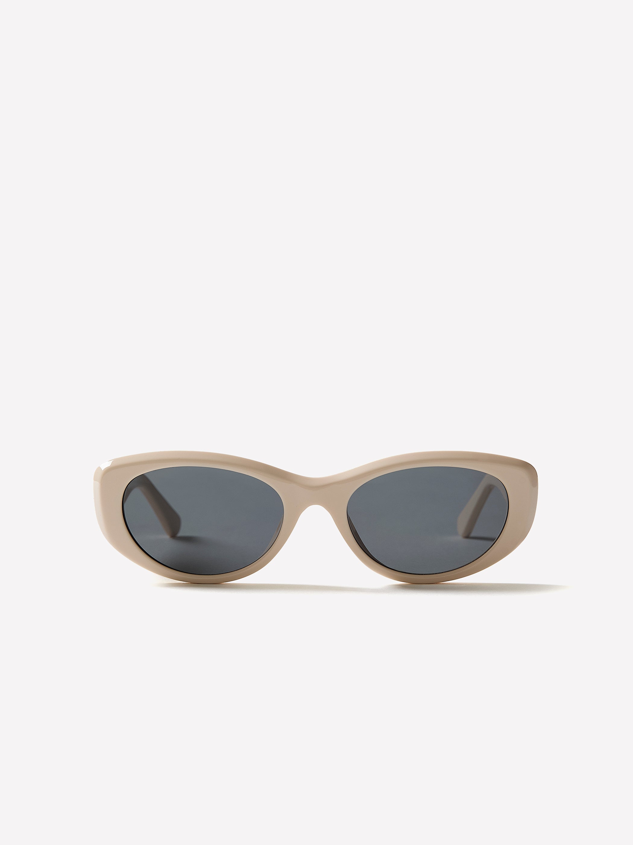 Oval Cat Eye Plastic Sunglasses Cream