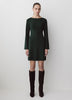 Knit Boat Neck A-Line Mini Dress