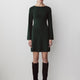 Knit Boat Neck A-Line Mini Dress