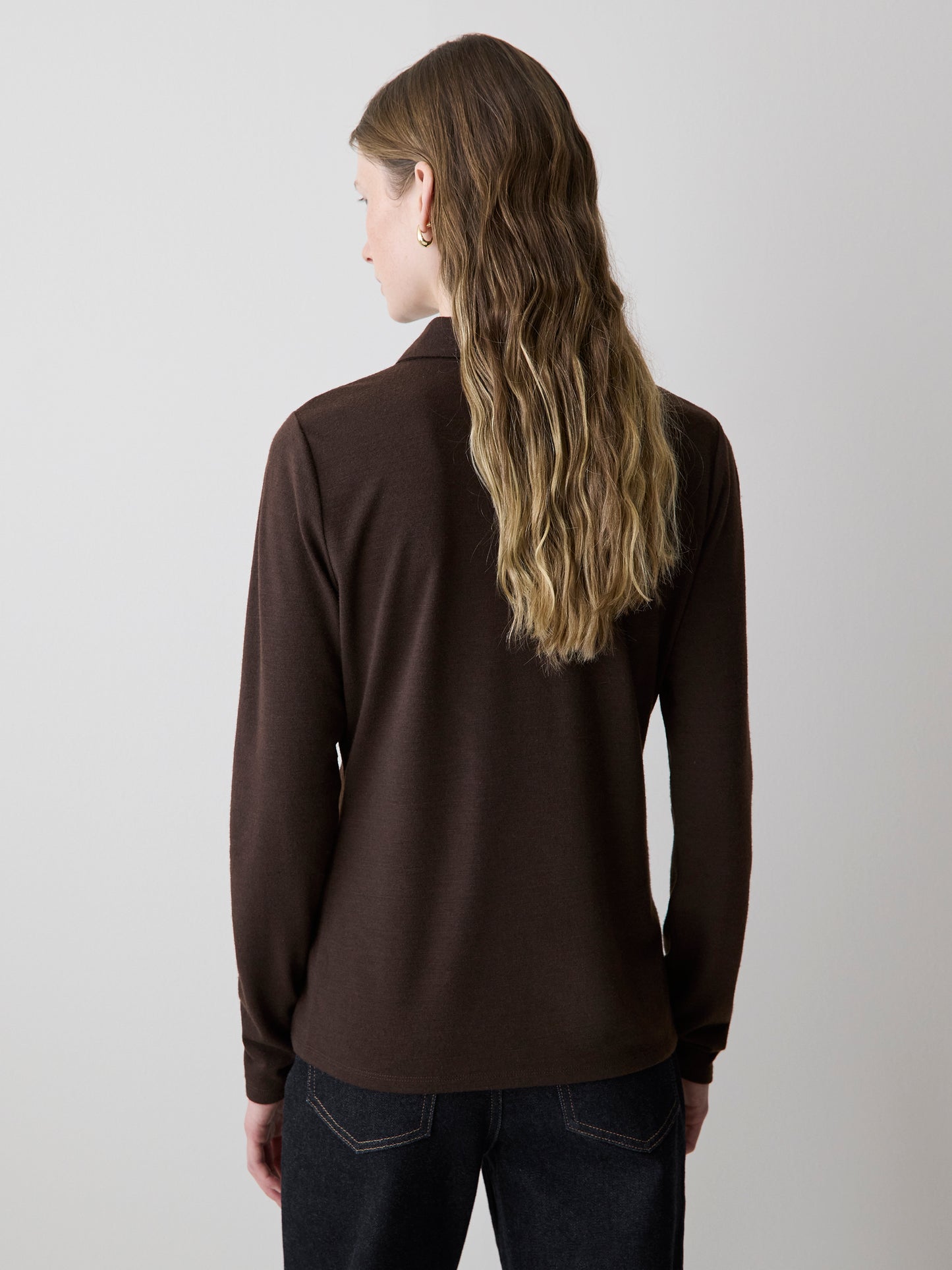 Polo Ajusté à Manches Longues