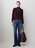Knit Pullover Fitted Stretch Viscose Mock Neck