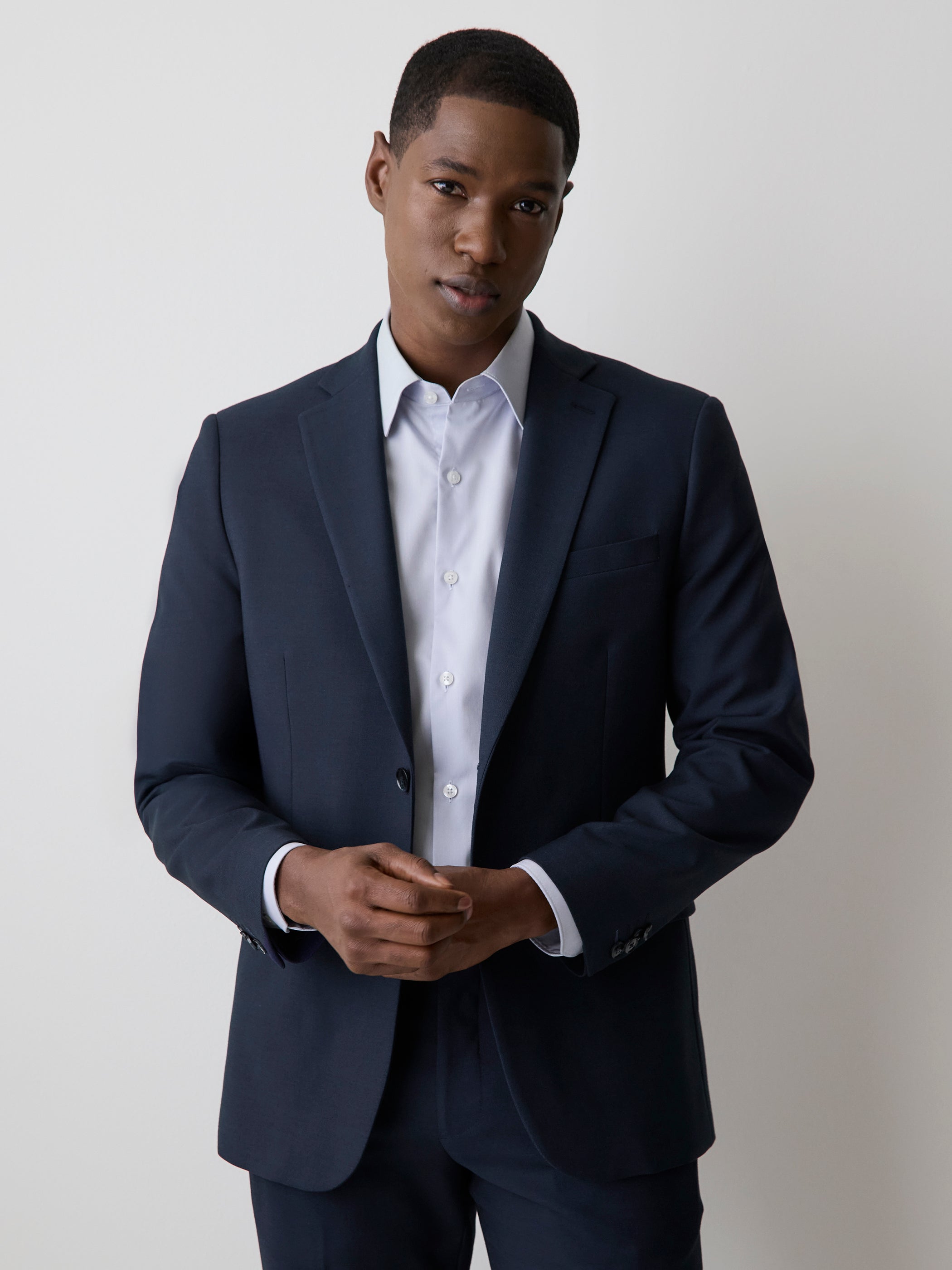 Men's Tailored Fit Navy Blue Suit Blazer – RW&CO