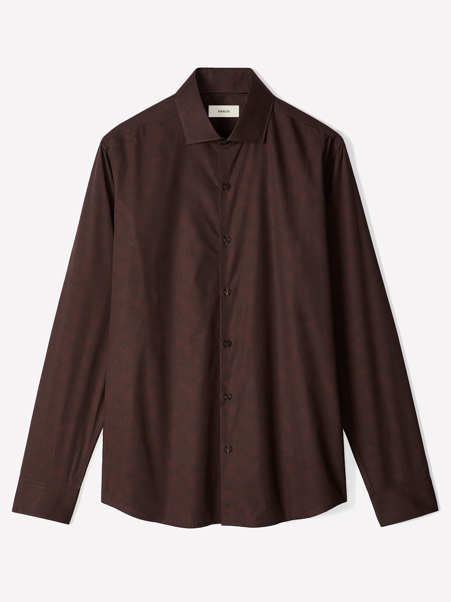 Woven Tailored Collar Shirt with Gingko Print