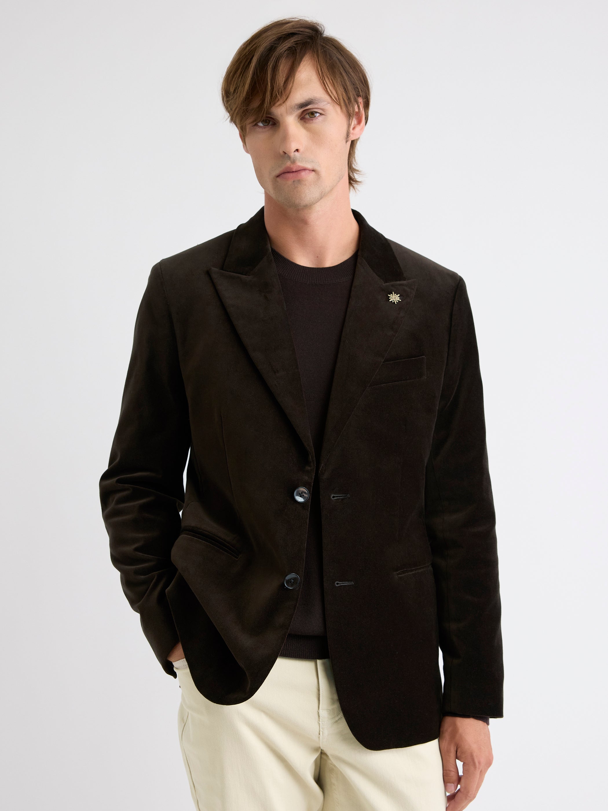 Tailored Fit Velvet Suit Blazer