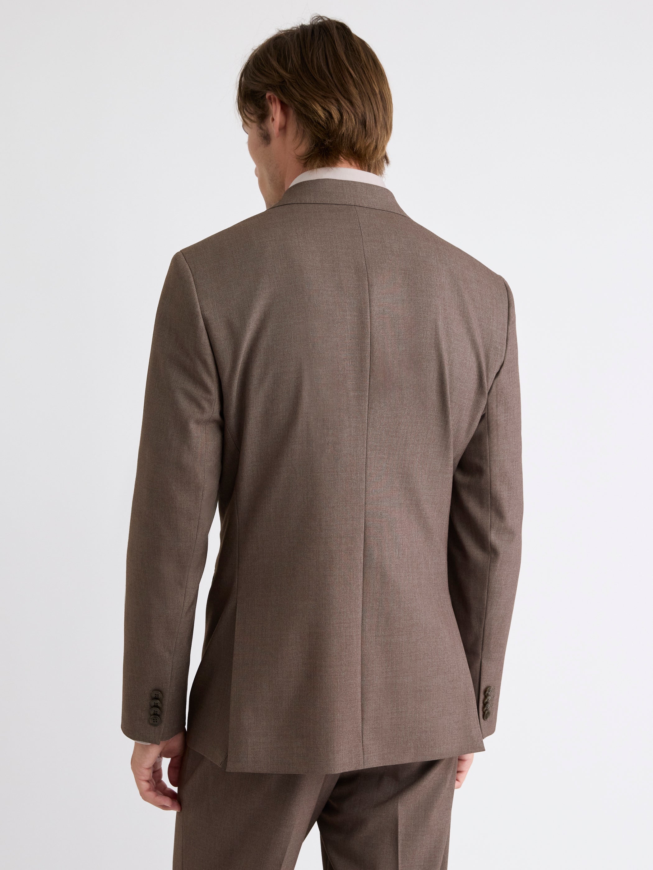 Tailored-Fit Taupe Suit Blazer