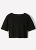 Knit Crochet Relaxed Tee in 100% Cotton