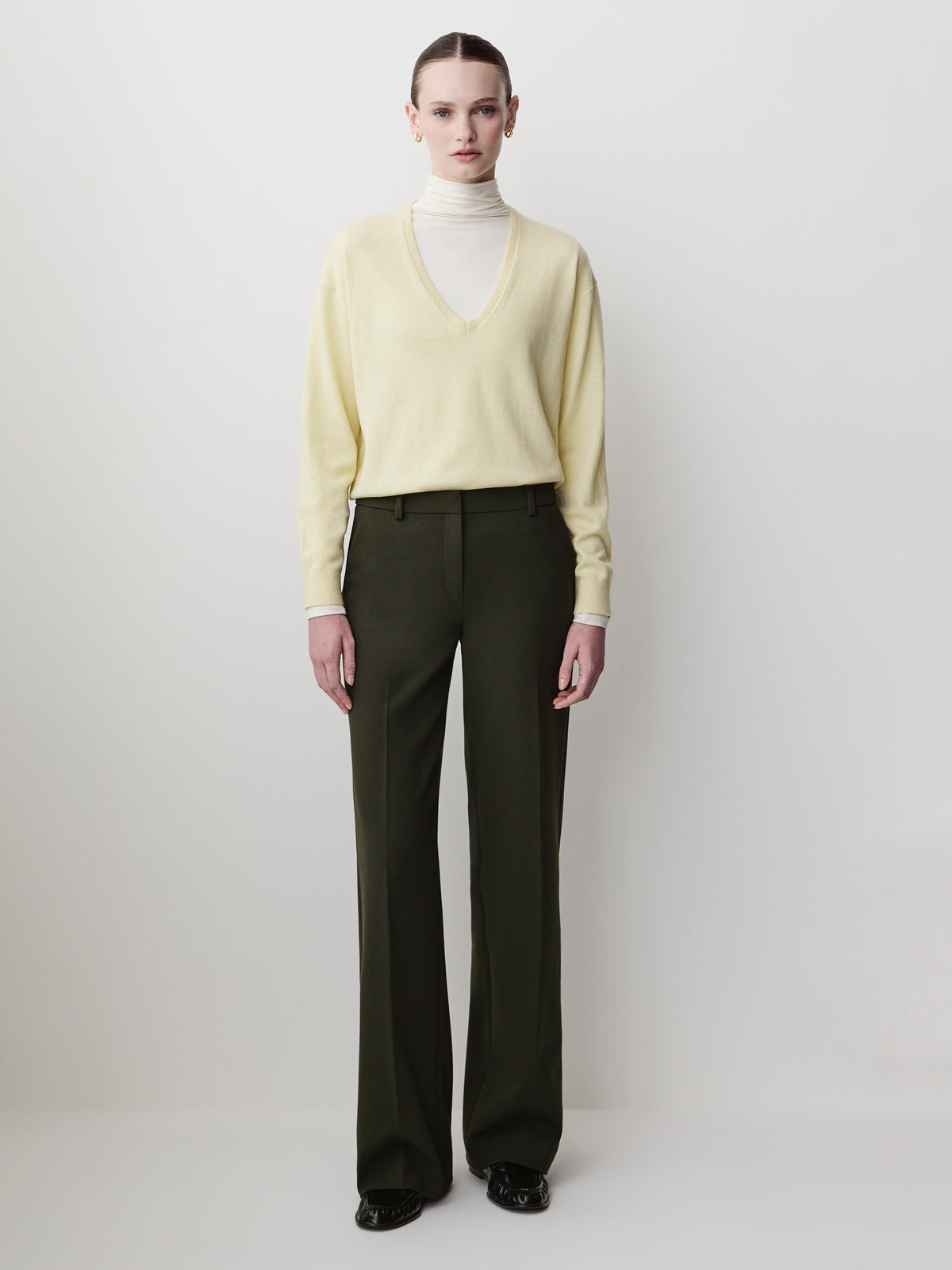 Mid-Rise Wide-Leg Heavy Twill Pant