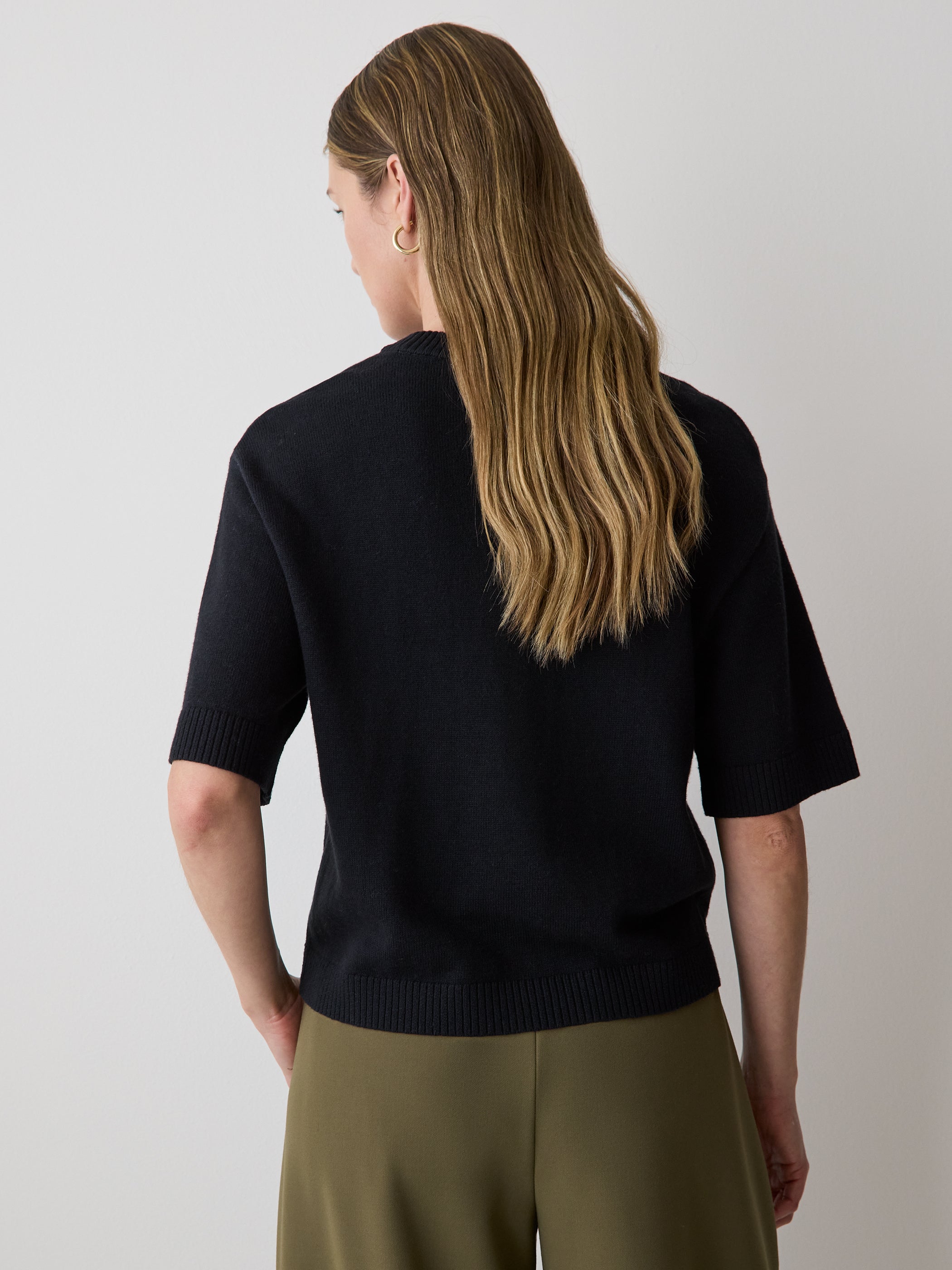 Women's Wool-Blend Short-Sleeve Crew-Neck Sweater – RW&CO