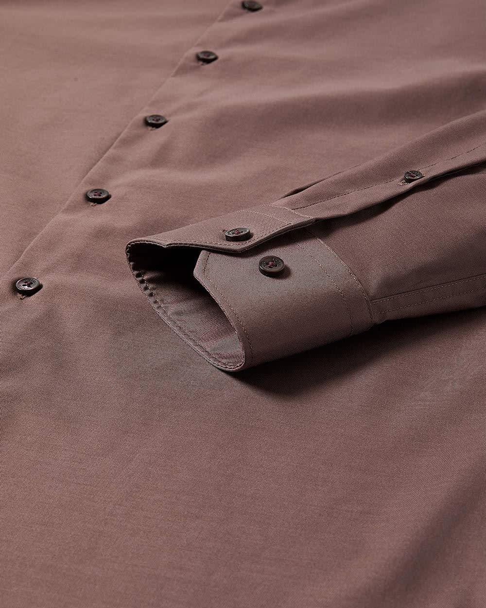 Slim Fit Solid Sateen Dress Shirt