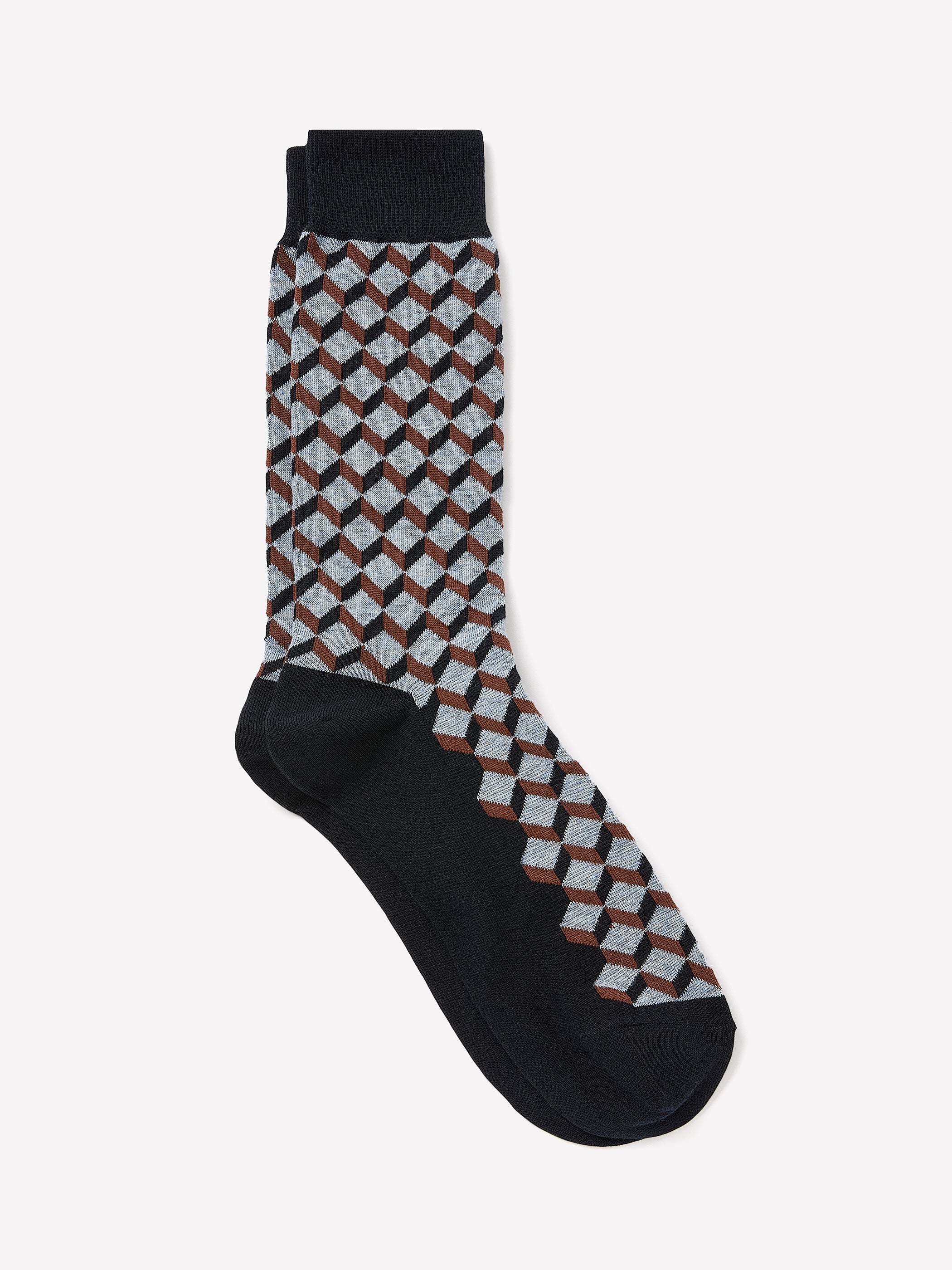 Men's Square Blue Geo Socks