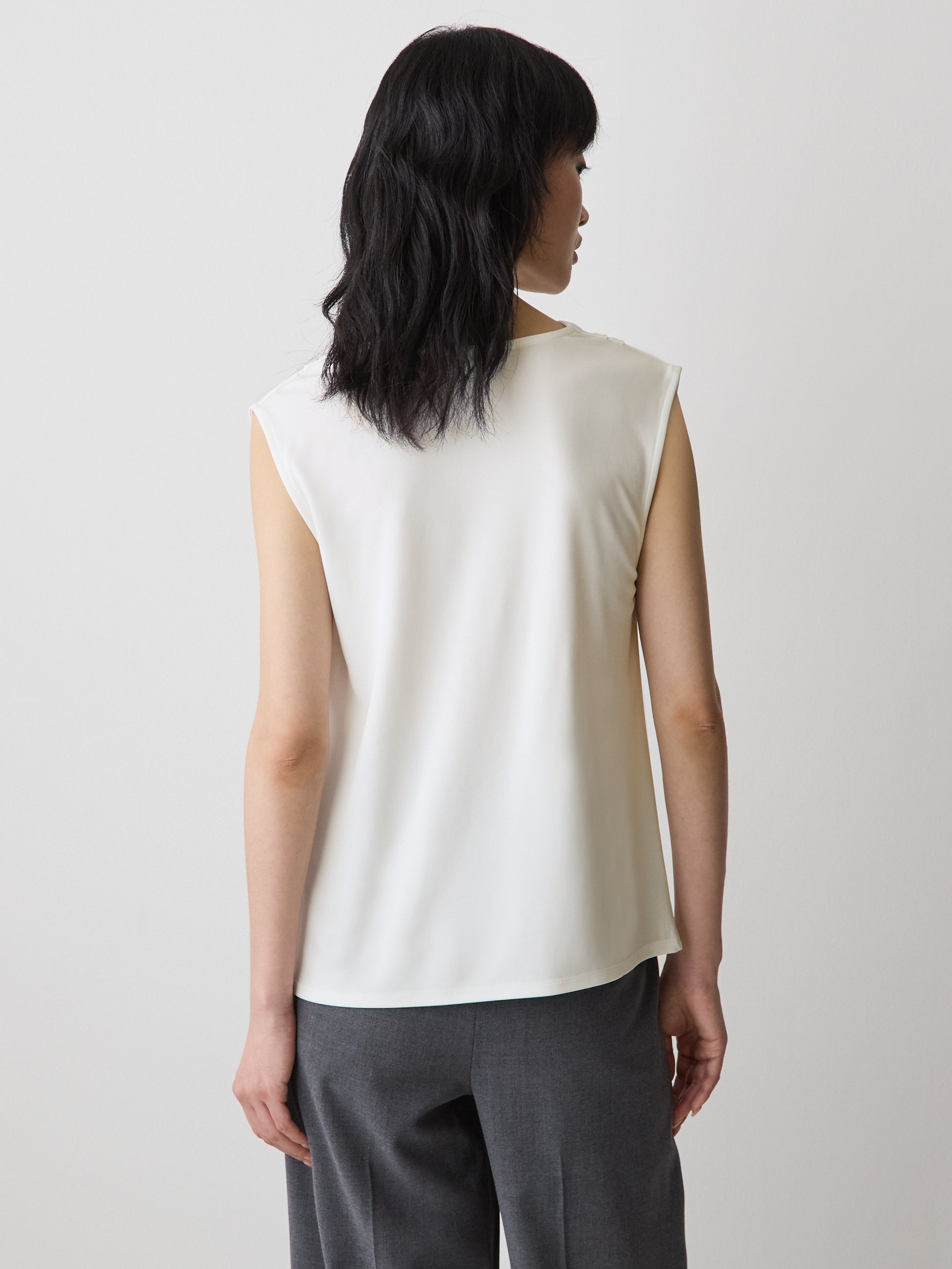 Sleeveless Top with Cowl Neckline