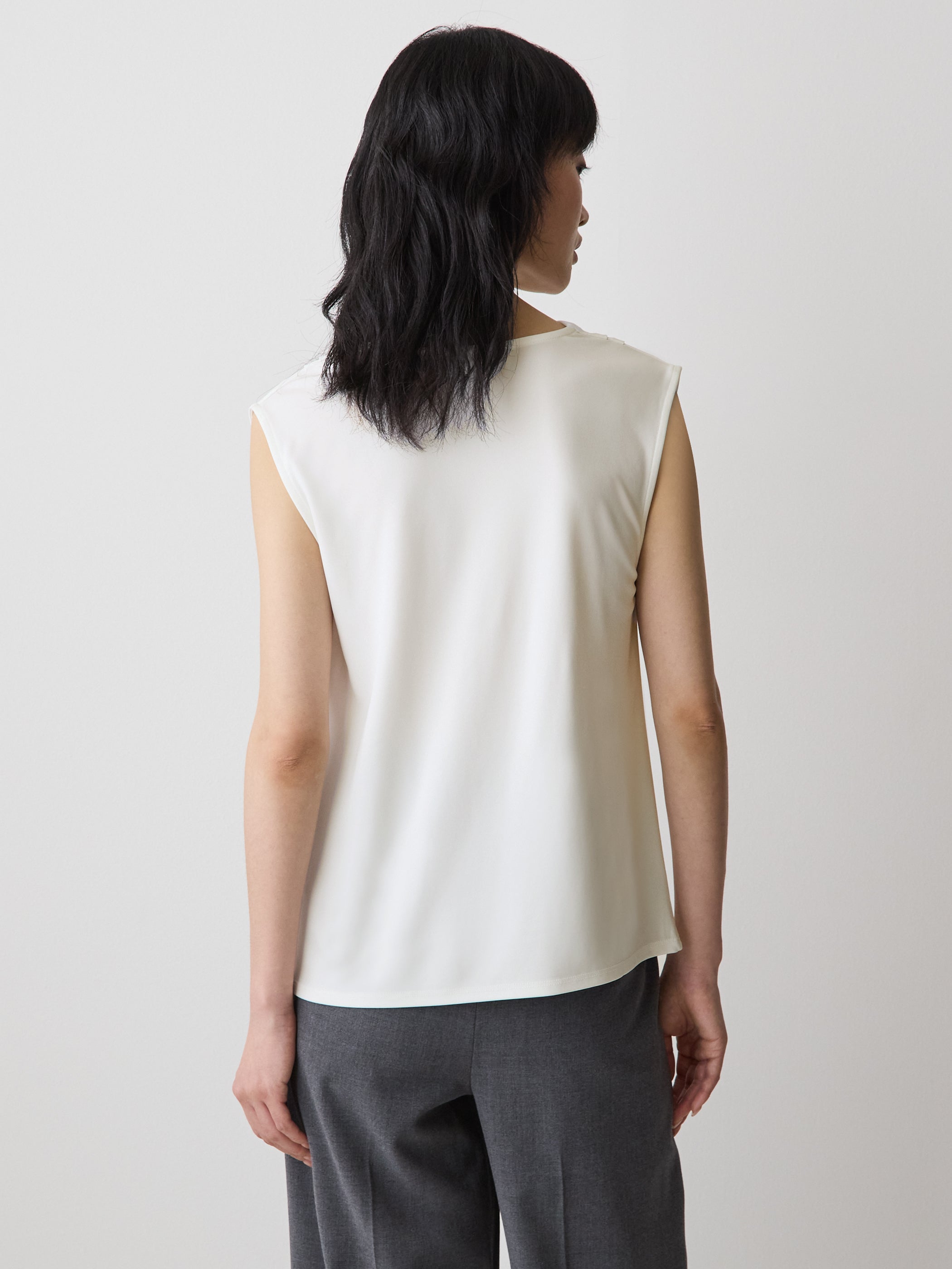 Sleeveless Top with Cowl Neckline