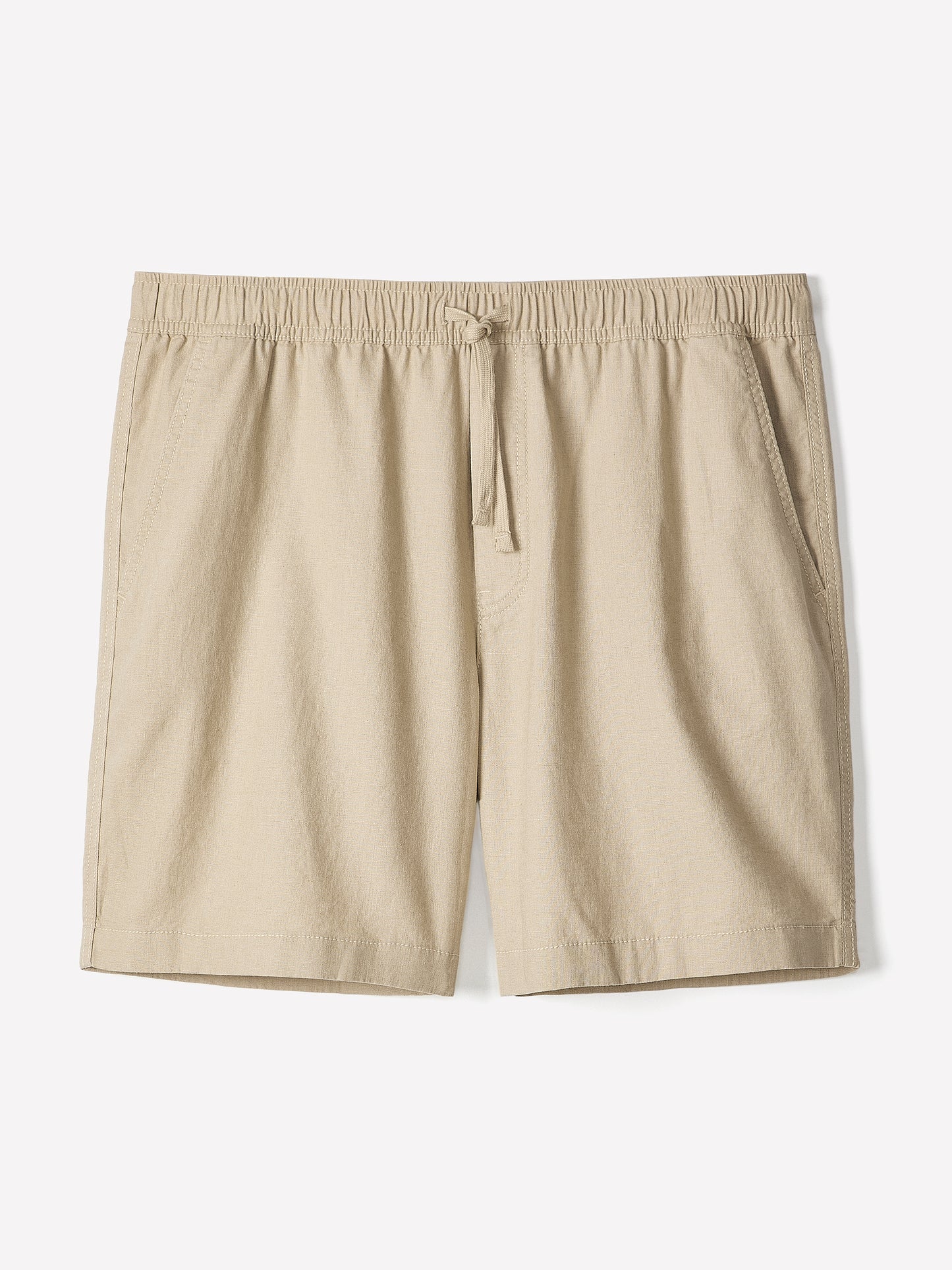 Linen-Blend Shorts with Elastic Waistband
