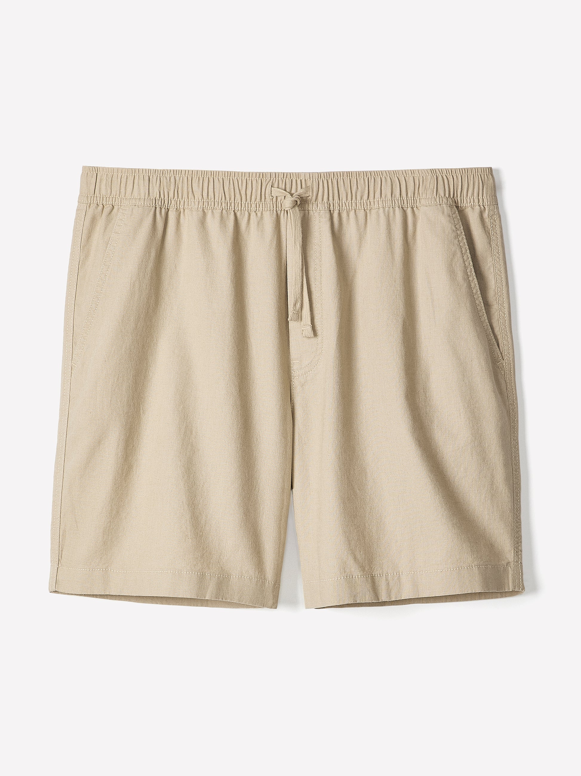 Linen-Blend Shorts with Elastic Waistband