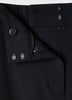 Black Mid-Rise Straight-Leg Cropped Pant