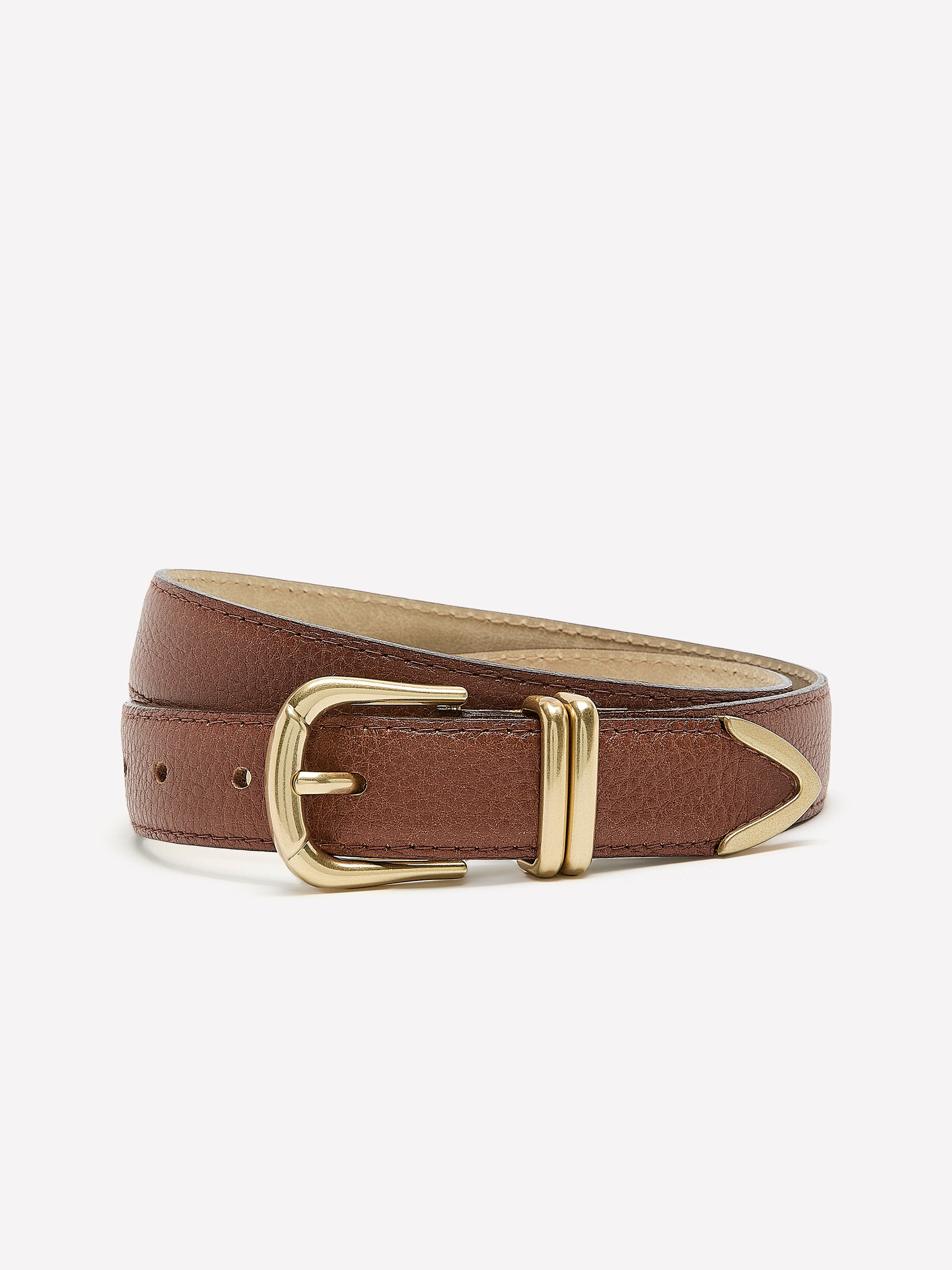 Leather Belt with Metal Tip