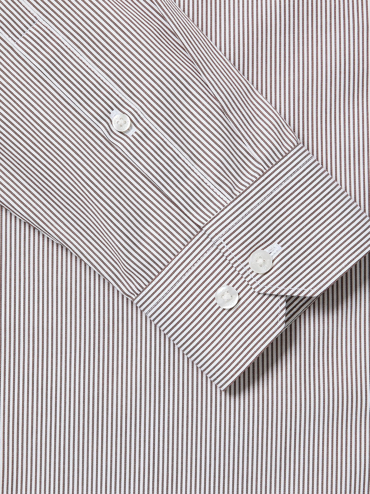 Slim Fit Cotton Woven Shirt Rust Stripe