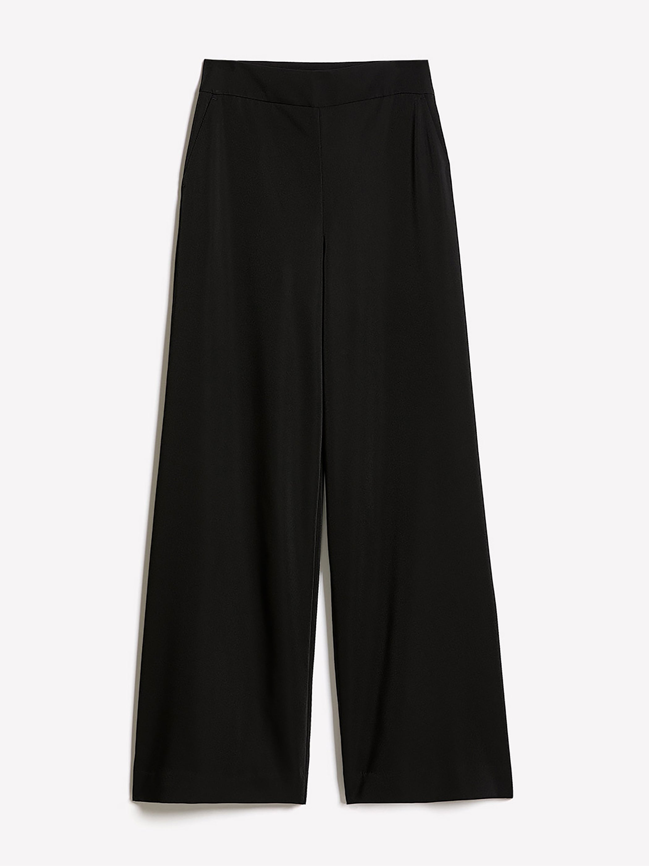 Pantalon Palazzo à Taille Haute en Satin