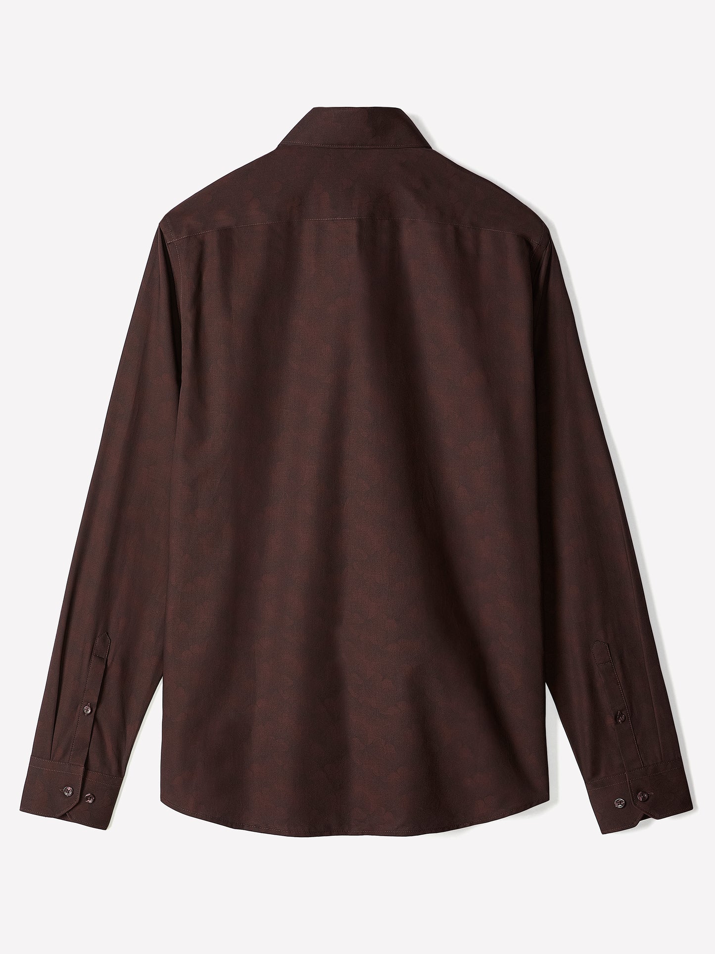 Woven Tailored Collar Shirt with Gingko Print