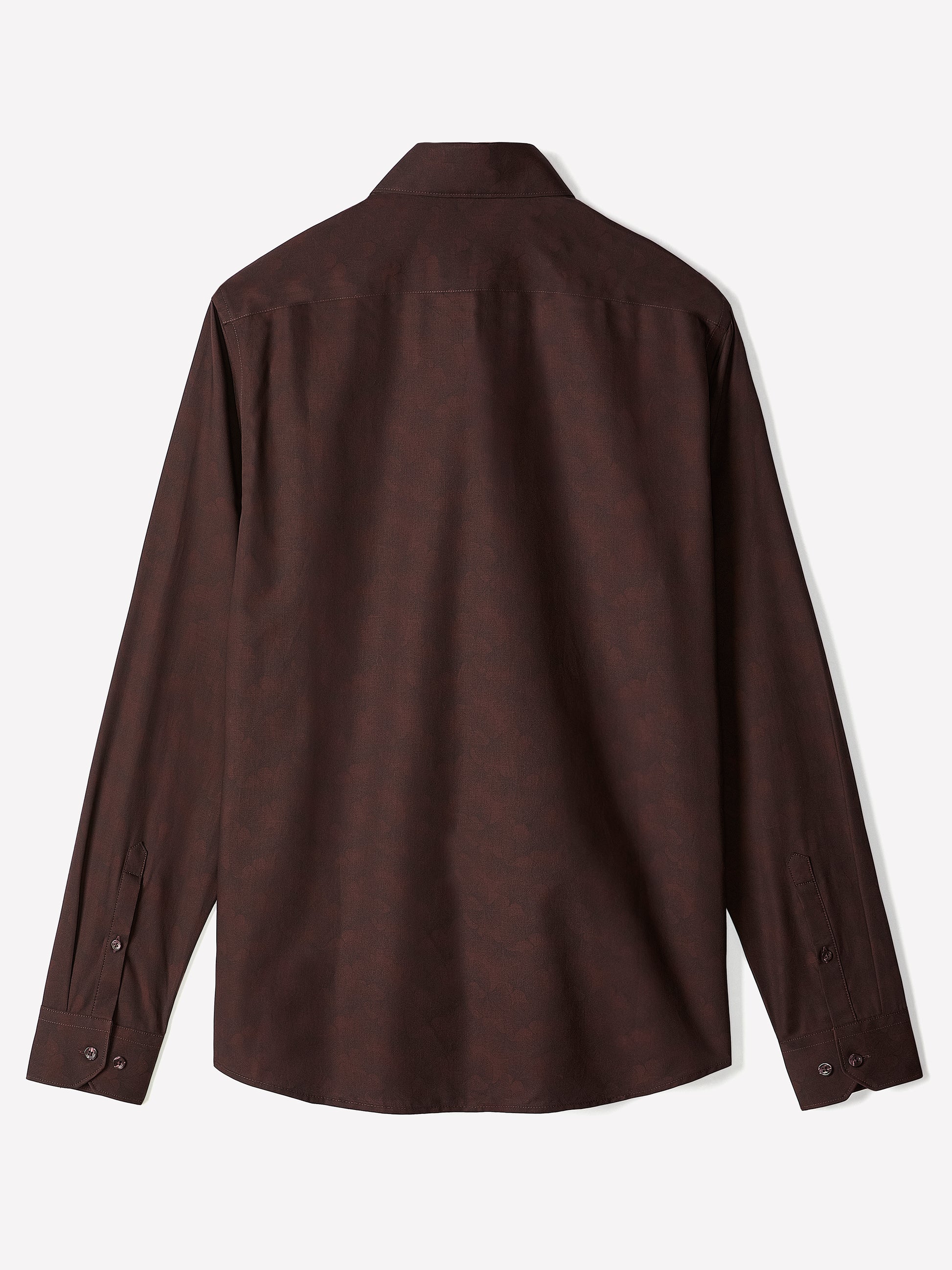 Woven Tailored Collar Shirt with Gingko Print