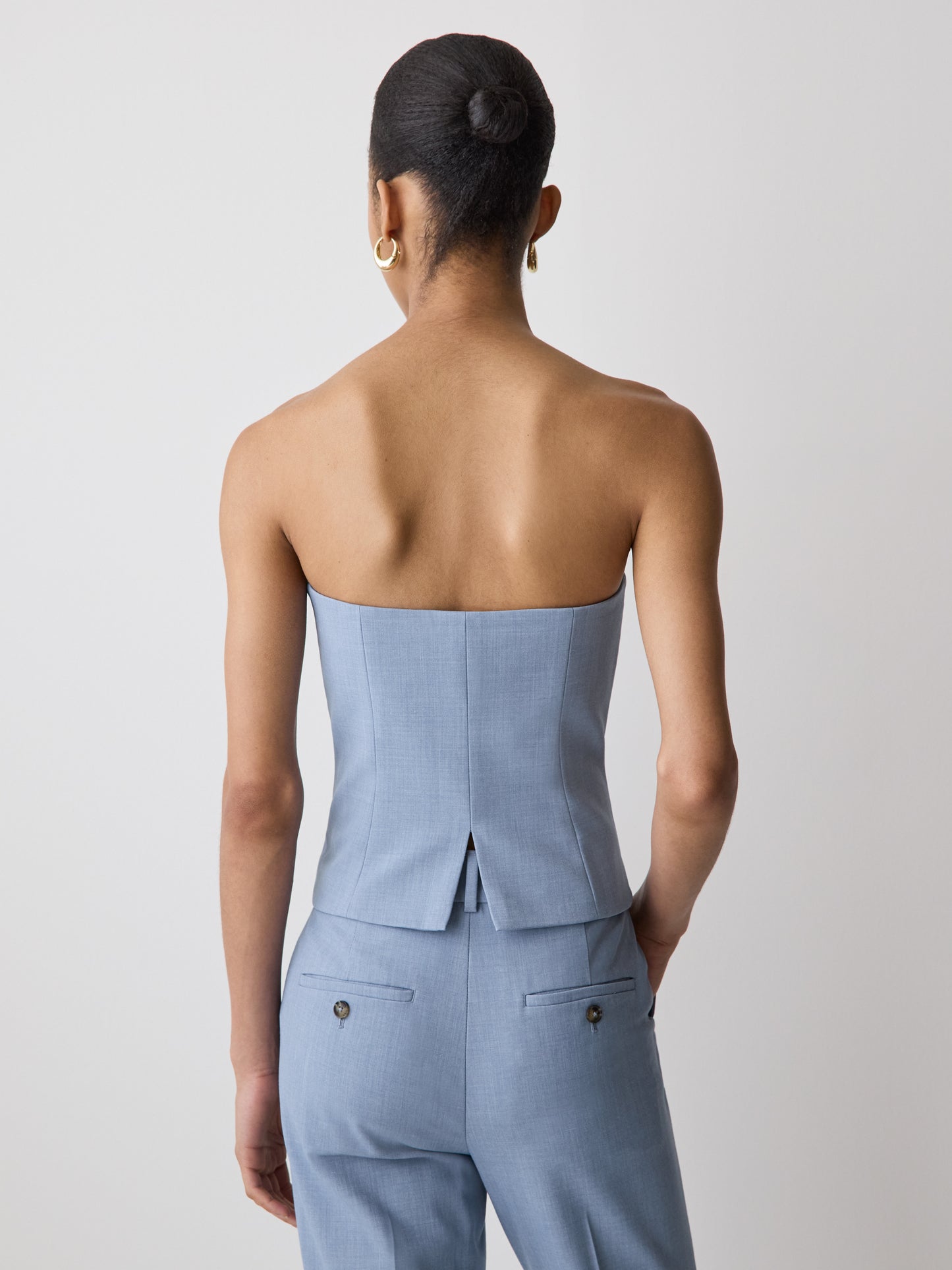 Woven Stretch Fitted Sleeveless Top