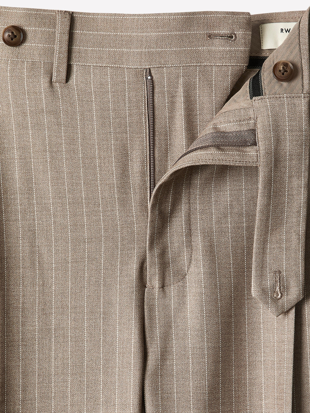 Pleated Tapered-Leg Striped Suit Pant