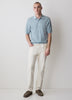 Textured Short-Sleeve Polo Sweater