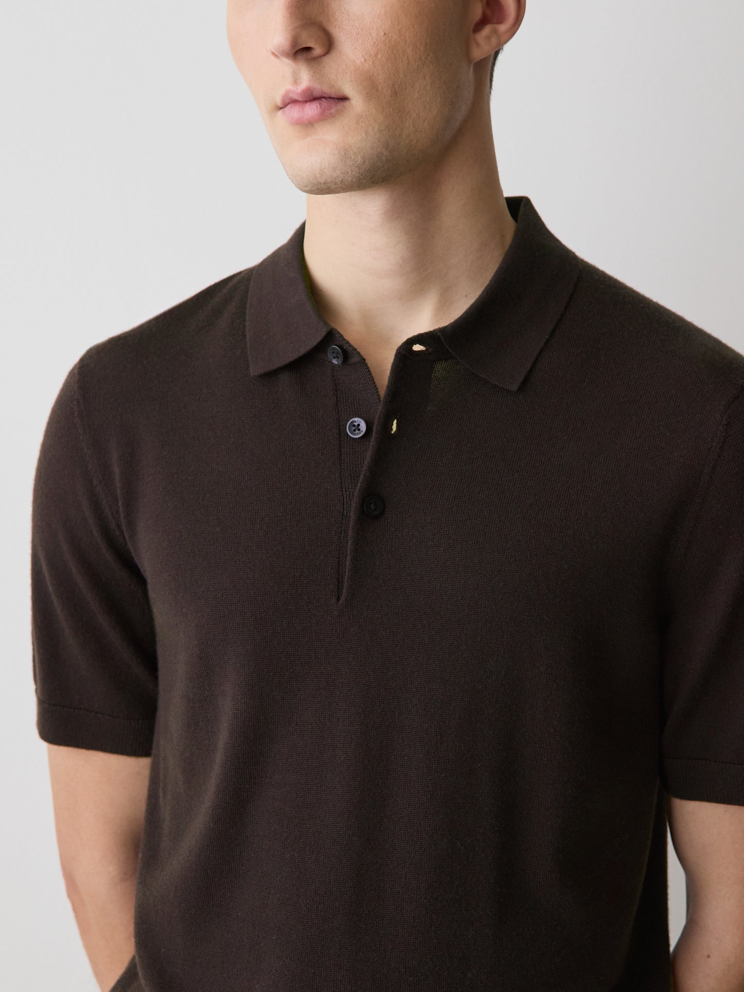 Polo en Laine Mérinos à Manches Courtes