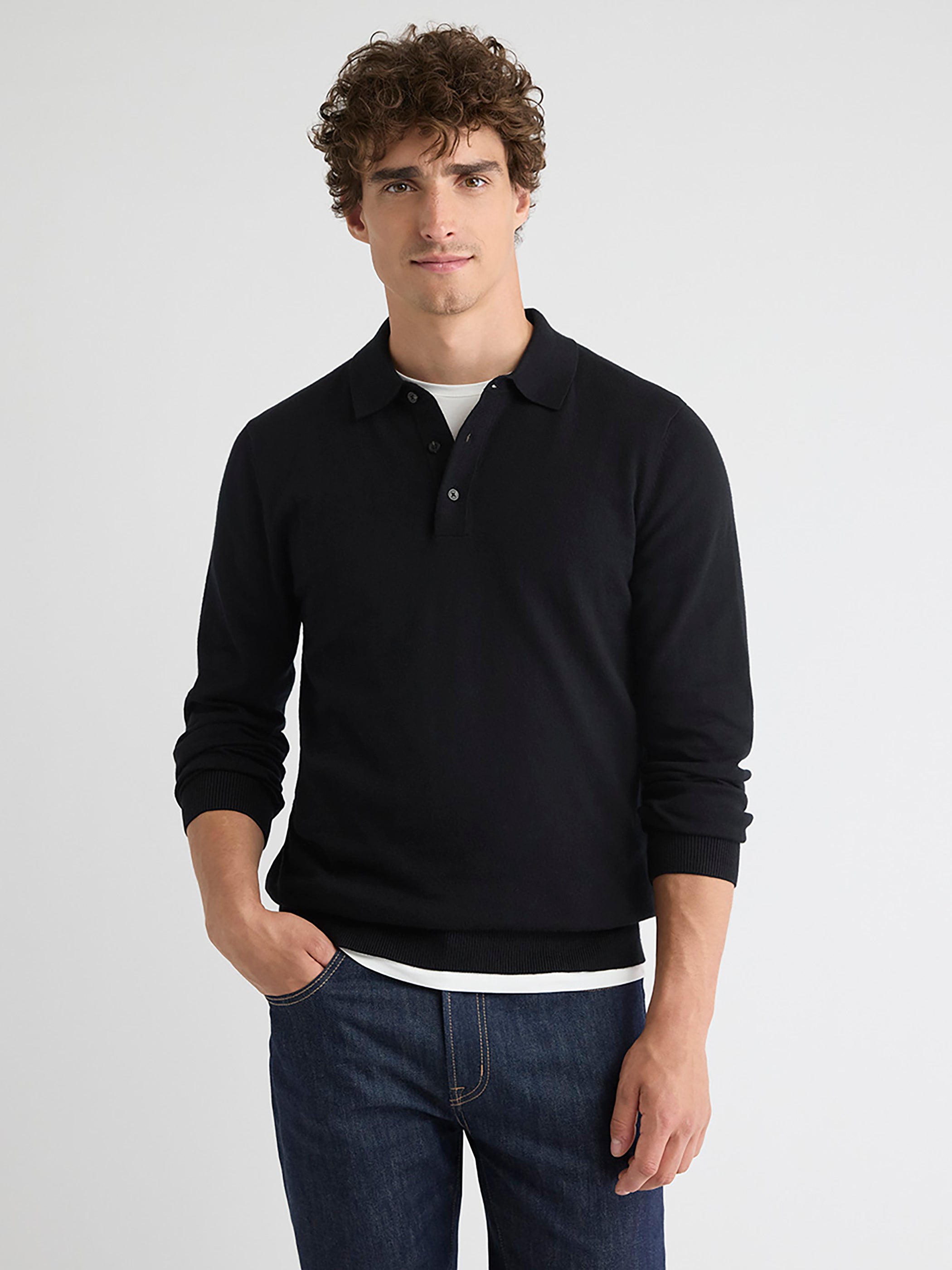 Long-Sleeve Polo Sweater | RW&CO.