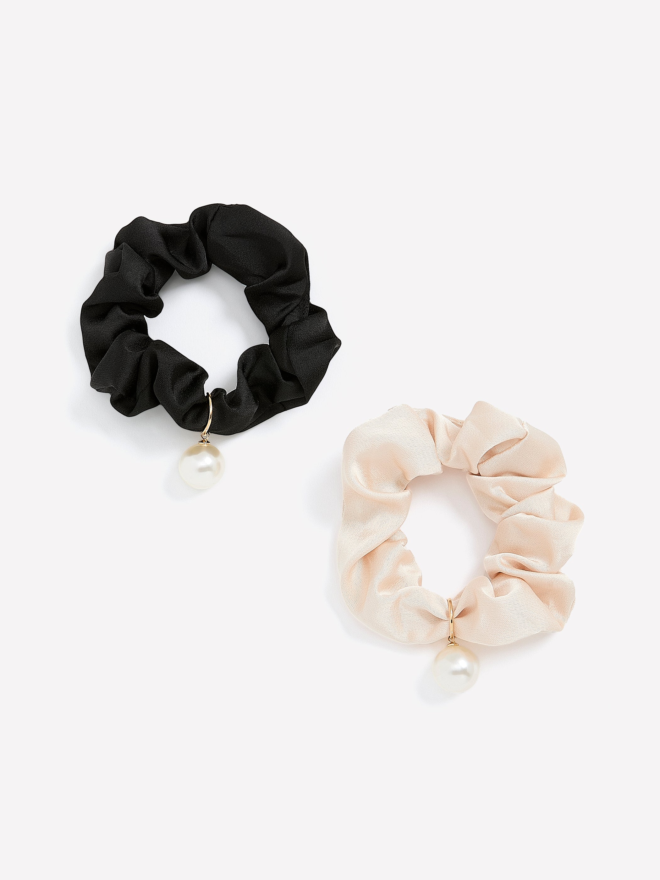 Scrunchies with Pearls - Set of 2