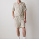 Knit Short with Stripe Pattern, Cotton Blend