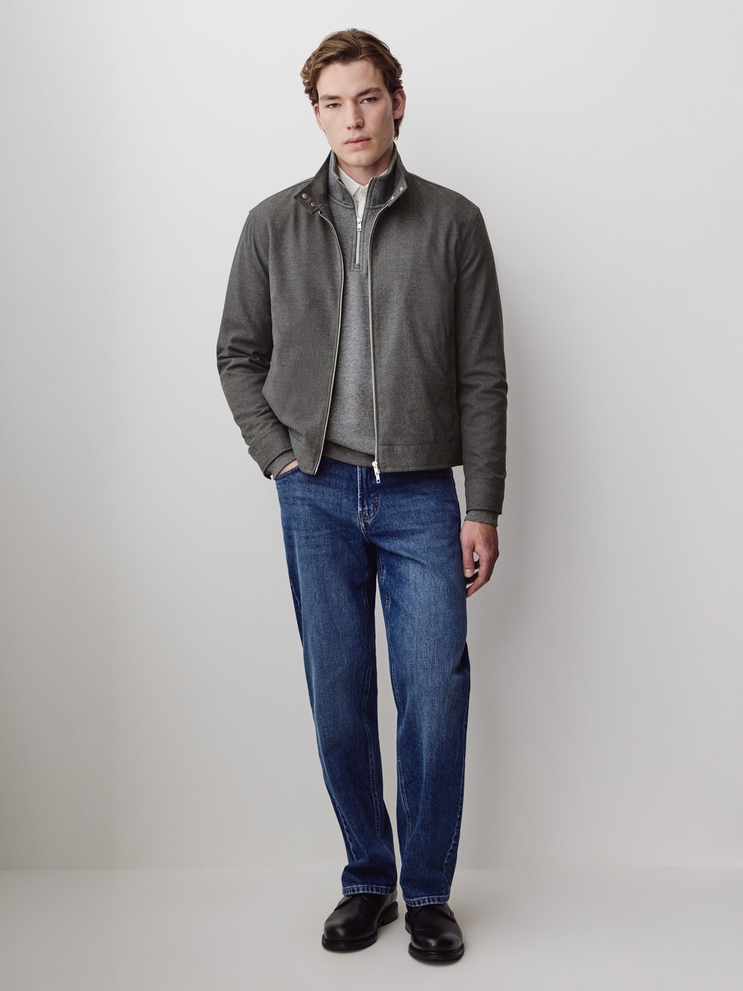 Woven Outerwear Jacket, Brushed Fabric, Men's