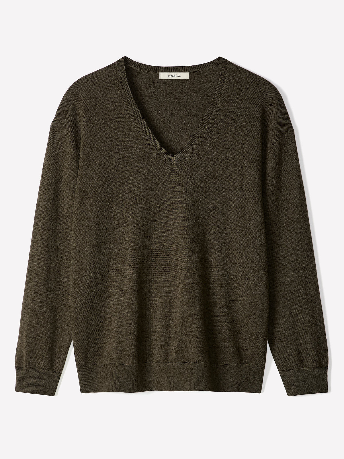 Long-Sleeve V-Neck Oversized Merino Sweater