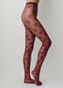 Sheer Floral Tights with Stretch Nylon Blend