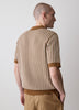 Striped Short-Sleeve Polo Sweater