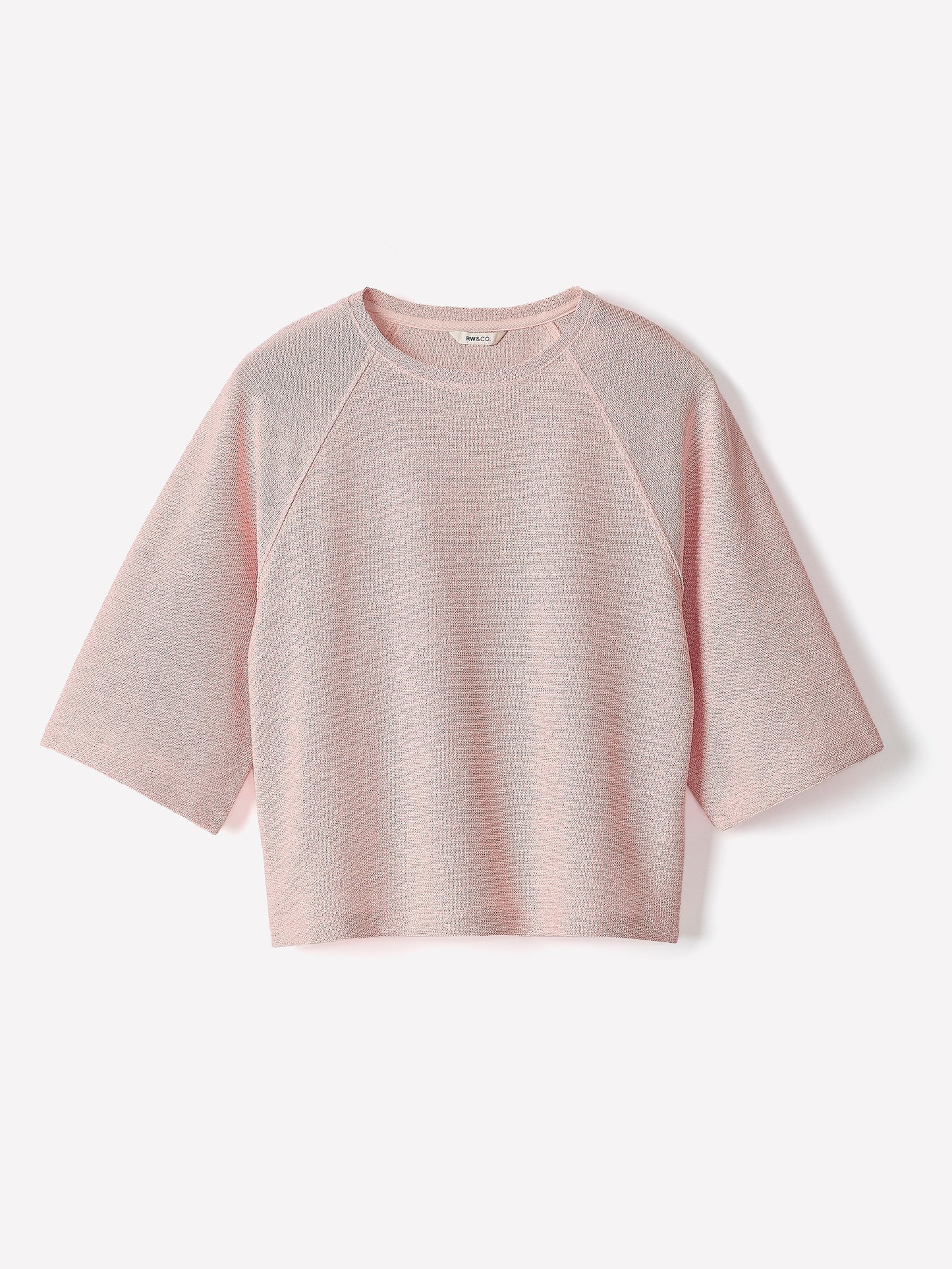 Long-Raglan-Sleeve Crew-Neck Top