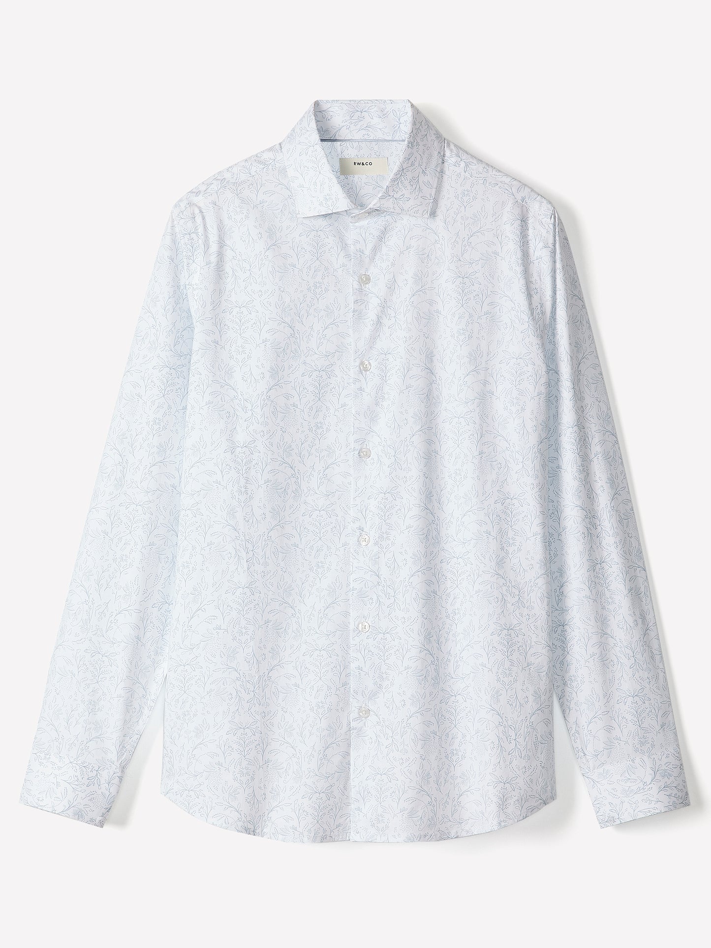 Slim Fit Cotton Blend Shirt with Floral Pattern
